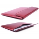 Pochette Macbook Air 13" simili cuir rouge à clapet aimanté