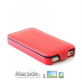 Etui iPhone 4S / iPhone 4 à clapet simili cuir Rouge