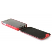 Etui iPhone 4S / iPhone 4 à clapet cuir Rouge