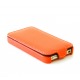 Etui iPhone 4S / iPhone 4 à clapet simili cuir Orange