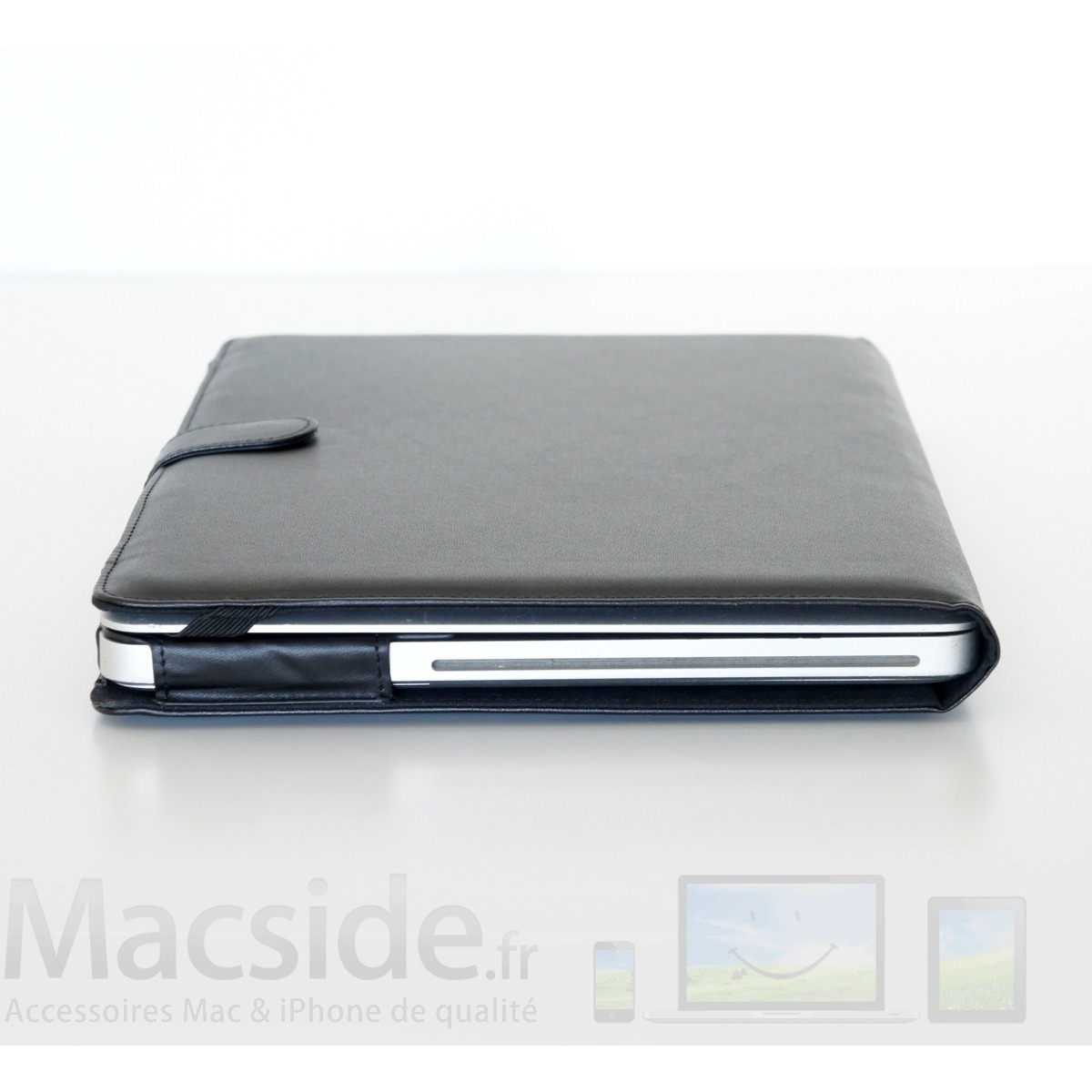 Sacoche simili cuir noire pour MacBook Pro et Air 13