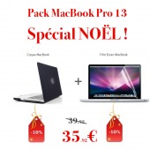 Pack Noël MacBook Pro 13 Coque Dorée + Film
