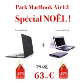 Pack Noël MacBook Air 13 Coque Noire + Film