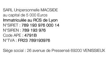Mentions légales Macside